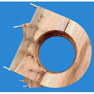 Wooden Block kayu Mahoni + Ubolt Perset Ukuran 2 1/2 Inch Tebal 50mm