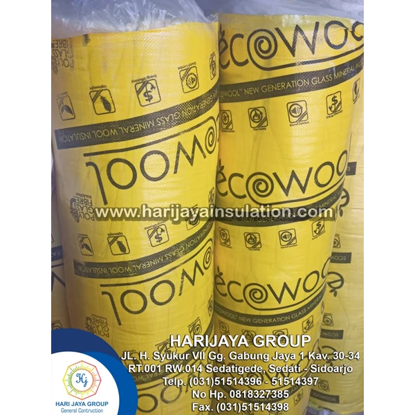 Glasswool Ecowool Yellow D.24kg/m3 Thickness 50mm x 1.2m x 15m