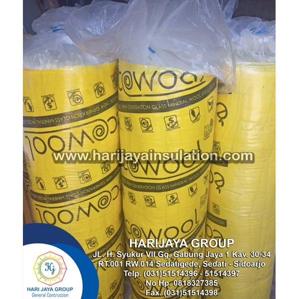 Glasswool Ecowool Yellow D.16kg/m3 Thickness 50mm x 1.2m x 15m