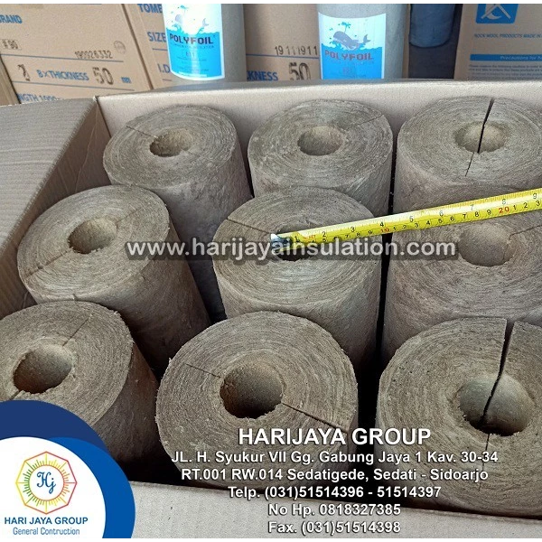 Rockwool Pipe Tombo D.90kg/m3 Diameter 1 Inch Thickness 25mm x 1m