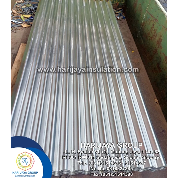Aluminum Plate Wave Type 1100 Thickness 0.4mm x 1m x 2m 