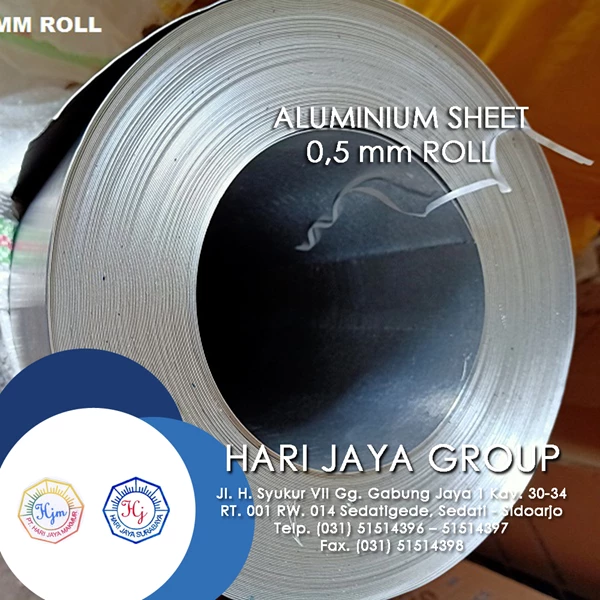 Aluminium Plat / Lembar 0.5 mm x 1 M x 50 M