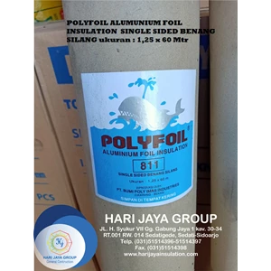 Alumunium Foil single Sided Benang Silang (Polyfoil) Uk : 1250x6000 MM