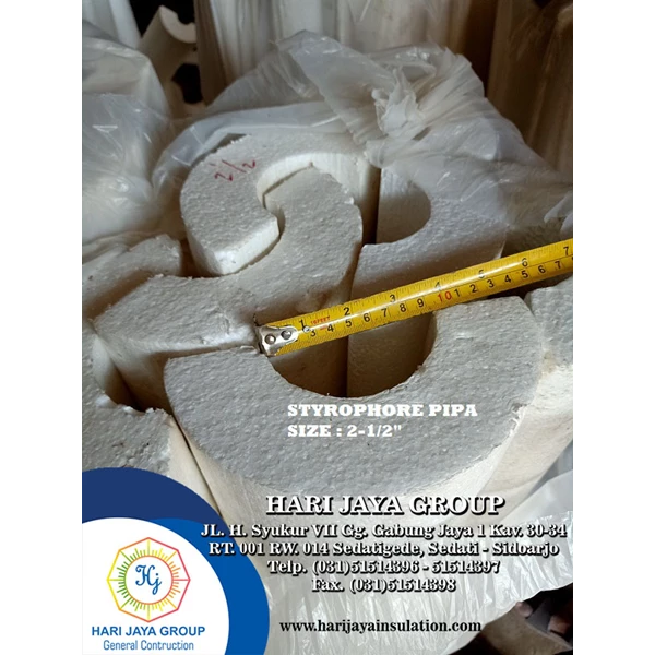 Styrophore  Pipa 2.5 inc x 1m D17kg/m3 Tebal 50