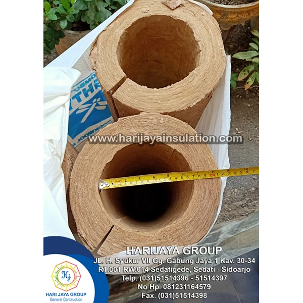Rockwool Pipe 6 Inch D.120kg / m3 Thick 25mm x 1m Tombo