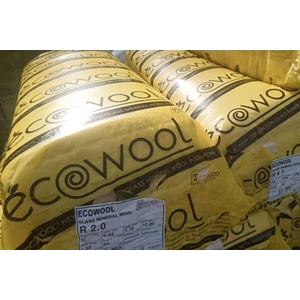 Glasswool Blanked Brand Ecowool D.16kg / m3 Thickness 1.25m x 30m Thickness 25mm