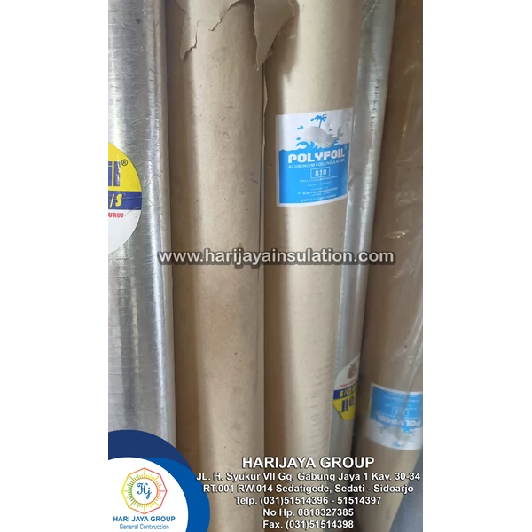 Aluminum Foil Single PolyFoil Straight Yarn 0.25mm x 1.25m x 60m
