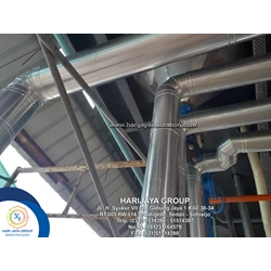 material insulation material of steam pipe with Rw pipe 25mm thickness Alsheet 0.5mm straight pipe 20m Elbow 1 Inch