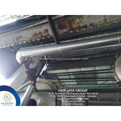 Insulation Pipa Steam Material & Jasa Pipa Lurus 50m Elbow 34 pcs Tee 15 pcs Rw pipa #50mm Alsheet 0.6mm